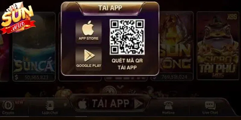 Sử dụng app chính thức là cách khắc phục lỗi truy cập Sunwin an toàn